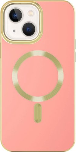 AMPD - Gold Bumper Soft Case with MagSafe for Apple iPhone 14 / iPhone 13 - Light Pink