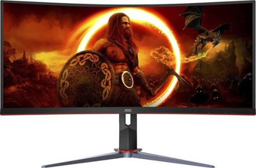 AOC - CU34G2XP 34" VA Curved Gaming Monitor, WQHD (3440x1440), 180Hz, 1ms, Freesync, HDR400 - Black/Red