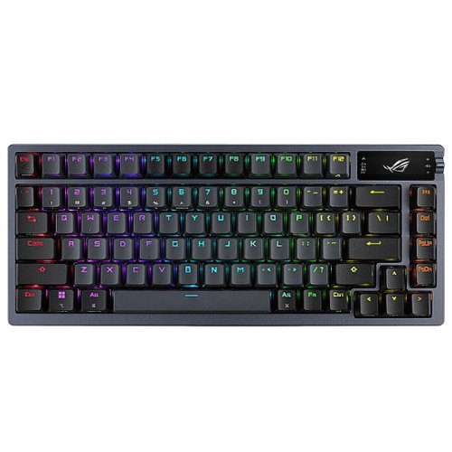 ASUS - ROG M71 Azoth 75% TKL Bluetooth and RF Wireless Brown Switch Mechanical Gaming Keyboard - Gunmetal