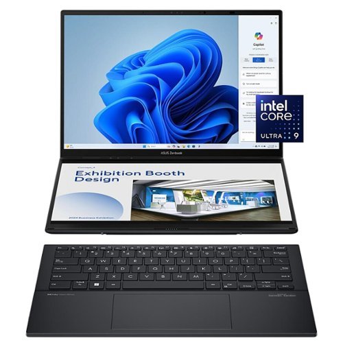 ASUS - Zenbook DUO Dual 14" WUXGA OLED Touch Laptop - Intel Core Ultra 7 with 16GB Memory - Intel Arc Graphics - 1TB SSD - Inkwell Gray