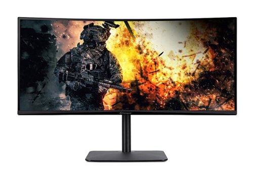 Acer - AOPEN 34HC5CUR Pbiiphx 34" LED UWQHD Curved FreeSync Monitor (DisplayPort, HDMI) - Black