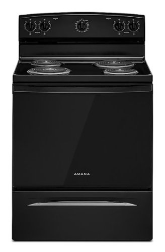 Amana - 4.8 Cu. Ft. Freestanding Single Oven Electric Range with Easy-Clean Glass Door - Black