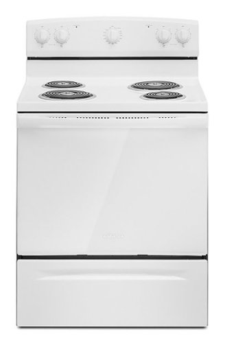 Amana - 4.8 Cu. Ft. Freestanding Single Oven Electric Range with Easy-Clean Glass Door - White