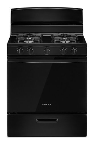 Amana - 5.0 Cu. Ft. Freestanding Single Oven Gas Range with Easy-Clean Glass Door - Black