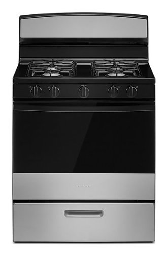 Amana - 5.0 Cu. Ft. Freestanding Single Oven Gas Range with Easy-Clean Glass Door - Stainless Steel