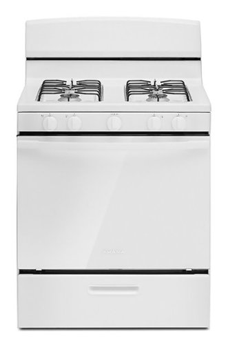 Amana - 5.0 Cu. Ft. Freestanding Single Oven Gas Range with Easy-Clean Glass Door - White