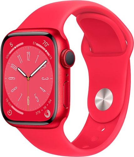 Apple Geek Squad Certified Refurbished Watch Series 8 (GPS) 41mm Aluminum Case with (PRODUCT)RED Sport Band - M/L - (PRODUCT)RED