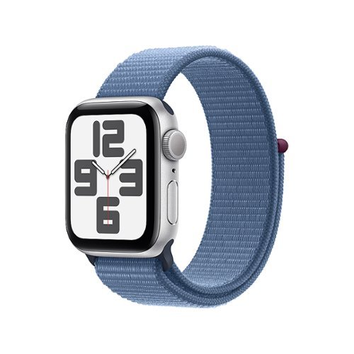 Apple Watch SE 2nd Generation (GPS) 40mm Silver Aluminum Case with Winter Blue Sport Loop - Silver