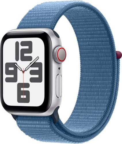 Apple Watch SE 2nd Generation (GPS + Cellular) 40mm Silver Aluminum Case with Winter Blue Sport Loop - Silver (Verizon)