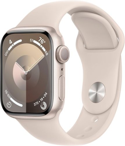 Apple Watch Series 9 (GPS) 41mm Starlight Aluminum Case with Starlight Sport Band with Blood Oxygen - M/L - Starlight