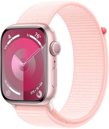 Apple Watch Series 9 (GPS) 45mm Pink Aluminum Case with Light Pink Sport Loop with Blood Oxygen - Pink