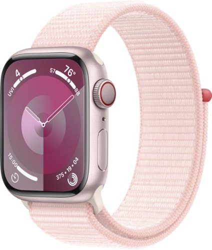 Apple Watch Series 9 GPS + Cellular 41mm Aluminum Case with Light Pink Sport Loop - Pink (Verizon)