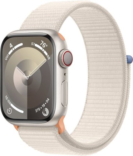 Apple Watch Series 9 GPS + Cellular 41mm Aluminum Case with Starlight Sport Loop - Starlight (Verizon)