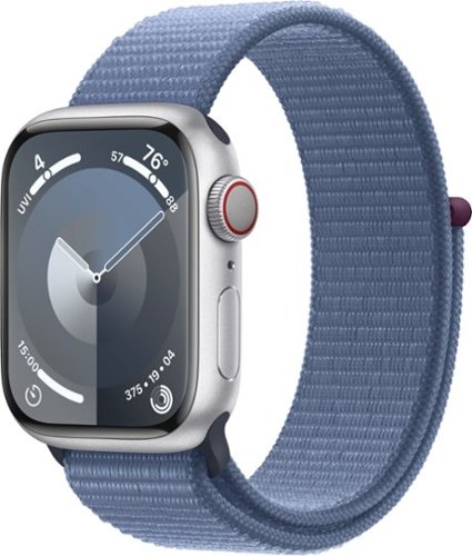 Apple Watch Series 9 GPS + Cellular 41mm Aluminum Case with Winter Blue Sport Loop - Silver (Verizon)