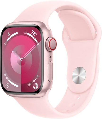 Apple Watch Series 9 (GPS + Cellular) 41mm Pink Aluminum Case with Light Pink Sport Band with Blood Oxygen - M/L - Pink