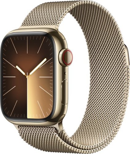 Apple Watch Series 9 GPS + Cellular 41mm Stainless Steel Case with Gold Milanese Loop - Gold