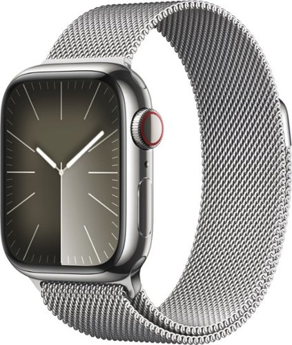 Apple Watch Series 9 GPS + Cellular 41mm Stainless Steel Case with Silver Milanese Loop - Silver (AT&T)