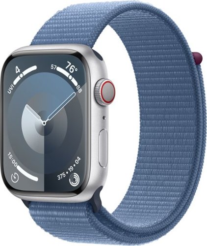 Apple Watch Series 9 GPS + Cellular 45mm Aluminum Case with Winter Blue Sport Loop - Silver (AT&T)