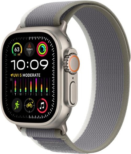 Apple Watch Ultra 2 GPS + Cellular 49mm Titanium Case with Green/Gray Trail Loop (Medium/Large) - Titanium (AT&T)