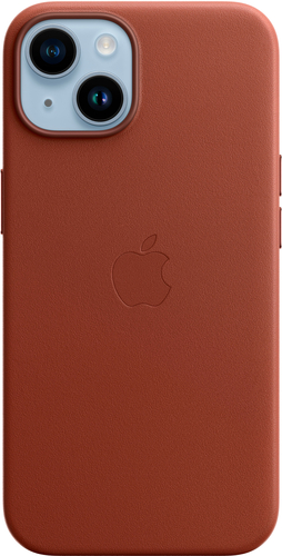 Apple - iPhone 14 Leather Case with MagSafe - Umber