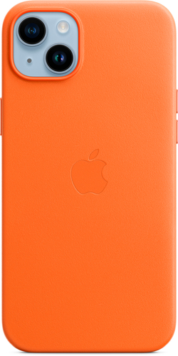 Apple - iPhone 14 Plus Leather Case with MagSafe - Orange