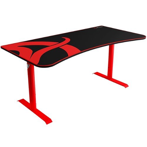 Arozzi - Arena Ultrawide Curved Gaming Desk - Red with Black Accents