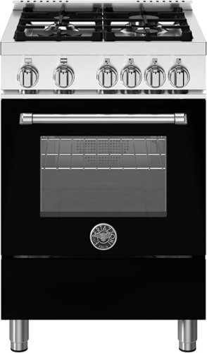 Bertazzoni - 24" Master Series range - Gas oven - 4 aluminum burners - Black