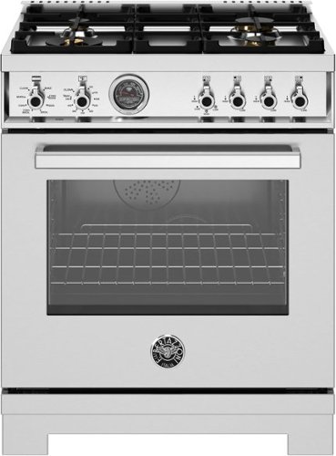 Bertazzoni - 30" Professional Series range - Electric self clean oven - 4 brass burners - Stainless Steel