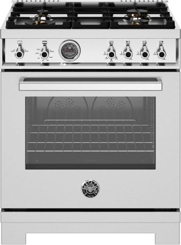 Bertazzoni - 30" Professional Series range - Gas oven - 4 brass burners - LP version - Stainless Steel