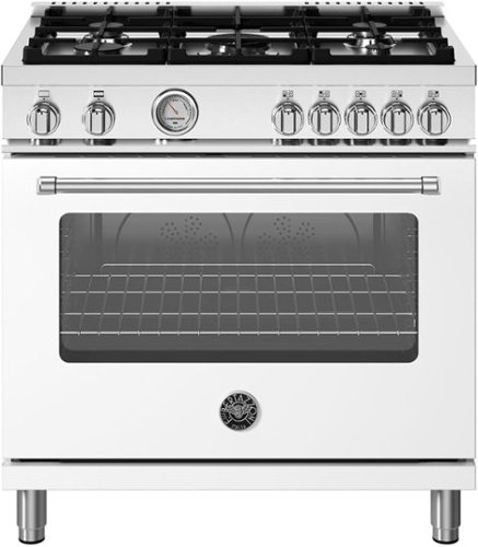 Bertazzoni - 36" Master Series range - Gas oven - 5 aluminum burners - White