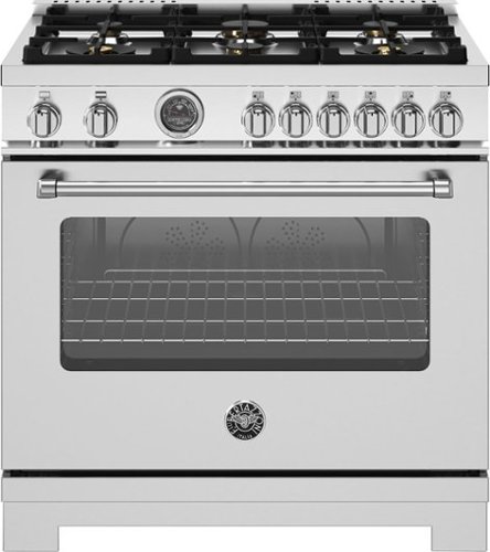 Bertazzoni - 36" Master Series range - Gas oven - 6 brass burners - Stainless Steel