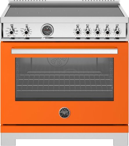 Bertazzoni - 36" Professional Series range - Electric self clean oven - 5 induction zones - Orange