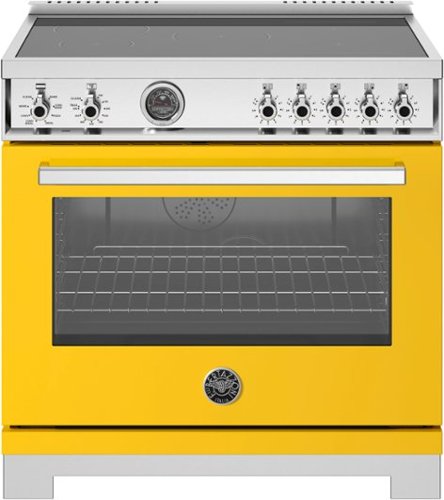 Bertazzoni - 36" Professional Series range - Electric self clean oven - 5 induction zones - Yellow