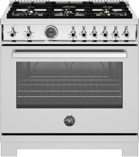 Bertazzoni - 36" Professional Series range - Gas oven - 6 brass burners - Stainless Steel