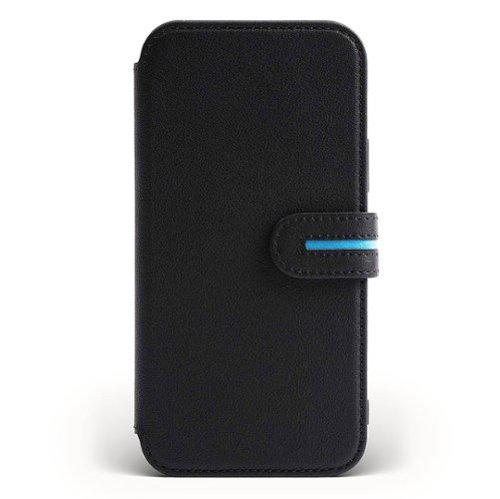 Bluebonnet - Leather Folio Case for Apple iPhone 13 Pro - Black