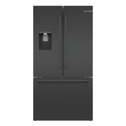 Bosch - 500 Series 21 Cu. Ft. French Door Counter-Depth Smart Refrigerator with External Water and Ice Maker - Black Stainless Steel