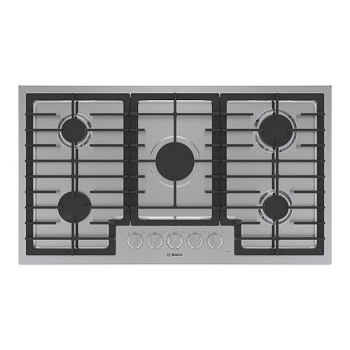 Bosch - 500 Series 36" Built-In Gas Cooktop with 5 burners - Stainless Steel