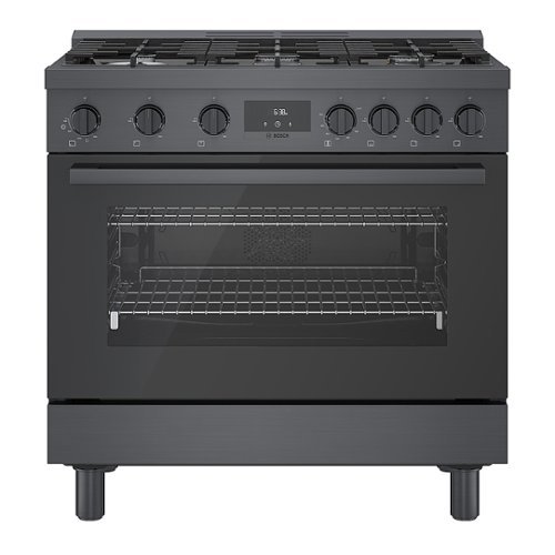 Bosch - 800 Series 3.5 Cu. Ft. Freestanding Gas Convection Range with 6 Dual Flame Ring Burners - Black Stainless Steel
