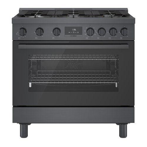 Bosch - 800 Series 3.7 cu. ft. Freestanding Dual Fuel Convection Range with 6 Dual Flame Ring Burners - Black Stainless Steel