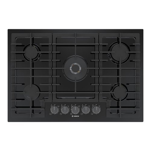 Bosch - 800 Series 30" Built-In Gas Cooktop with 4 burners with FlameSelect - Black Stainless Steel