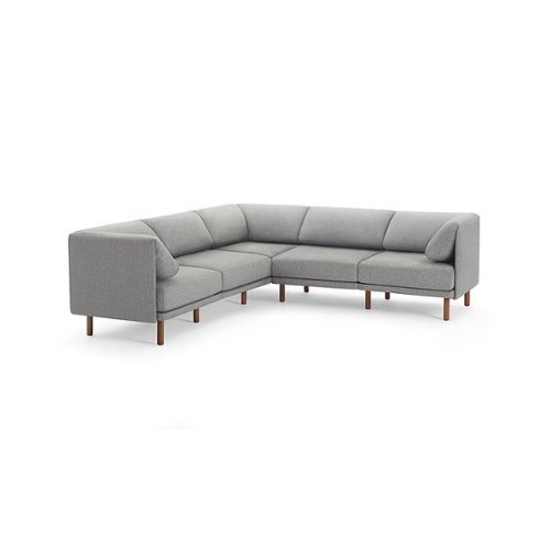 Burrow - Contemporary Range 5-Seat Sectional - Stone Gray