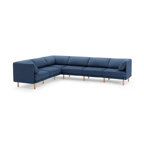 Burrow - Contemporary Range 6-Seat Sectional - Navy Blue