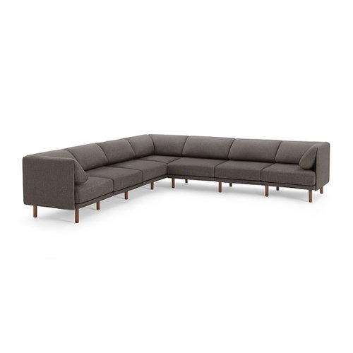 Burrow - Contemporary Range 7-Seat Sectional - Heather Charcoal