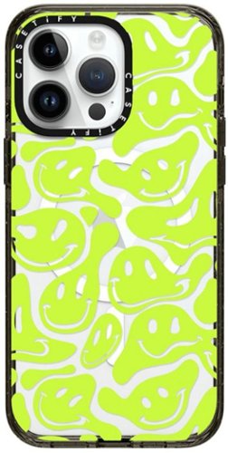 CASETiFY - Impact Case with MagSafe for Apple iPhone 15 Pro Max - Acid Smiles Neon Green