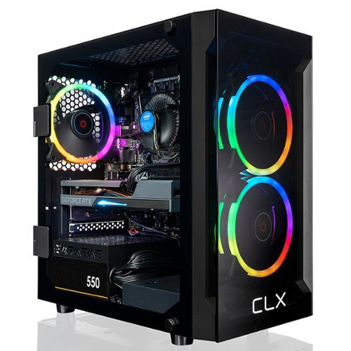 CLX - SET Gaming Desktop - Intel Core i7 10700F - 16GB Memory - NVIDIA GeForce RTX 3050 - 500GB M.2 NVMe SSD + 2TB HDD - Black