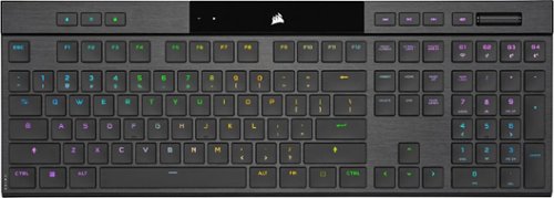 CORSAIR - K100 Air Wireless Full-Size Bluetooth RGB Mechanical Cherry MX Ultra Low Profile Tactile Switch Gaming Keyboard - Black