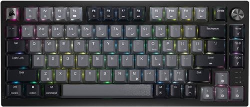 CORSAIR - K65 PLUS WIRELESS 75% RGB Mechanical Pre-Lubricated MLX Red Linear Switch Gaming Keyboard with Hot-Swappable Switches - Black/Gray