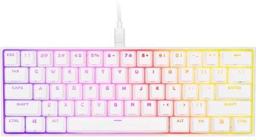 CORSAIR - K65 RGB Mini Wired 60% Mechanical Cherry MX SPEED Linear Switch Gaming Keyboard with PBT Double-Shot Keycaps - White