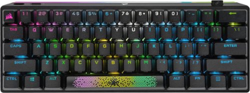 CORSAIR - K70 Pro Mini Wireless 60% RGB Mechanical Cherry MX SPEED Linear Switch Gaming Keyboard with swappable MX switches - Black