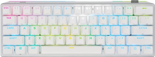 CORSAIR - K70 Pro Mini Wireless 60% RGB Mechanical Cherry MX SPEED Linear Switch Gaming Keyboard with swappable MX switches - White